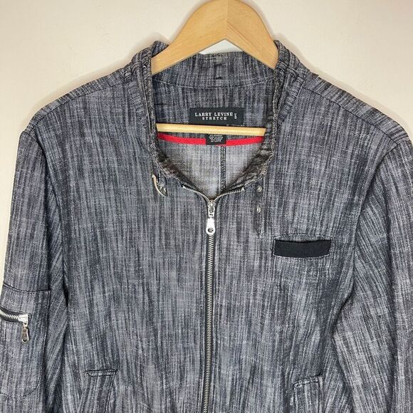 LARRY LEVINE Stretch Lightweight Zip Front Jacket, XL - Picture 3 of 7